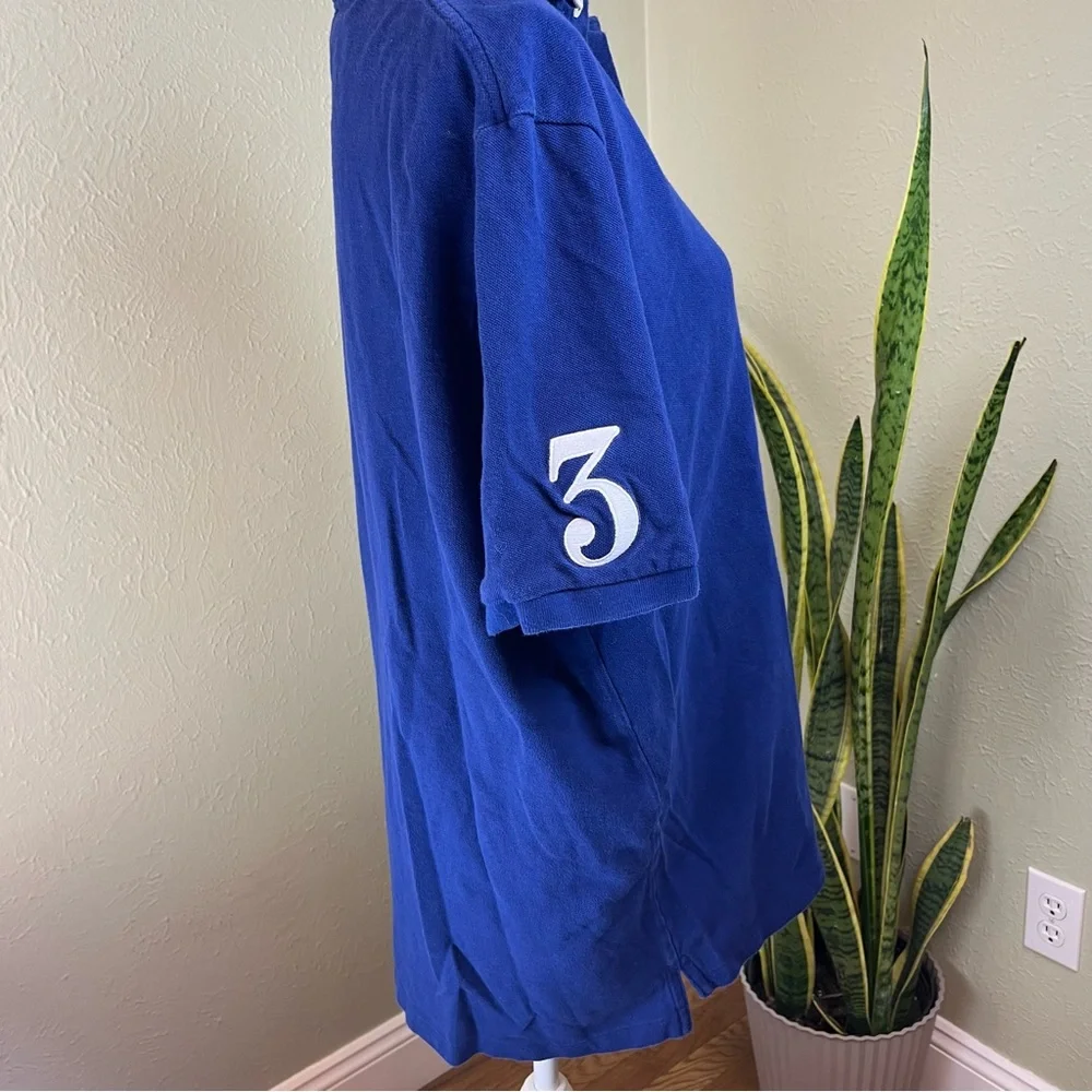 RALPH LAUREN POLO Polo Shirt Blue Decals Collared Classic Fit 100% Cotton XL - Picture 6 of 8